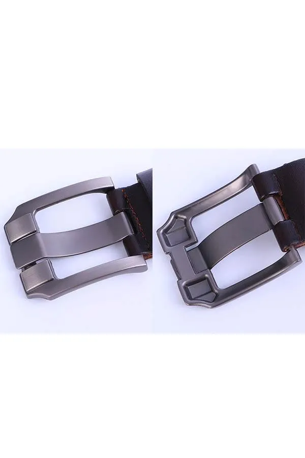 Men's Casual Leather Belt Bussiness Buckle Belt for Jeans
