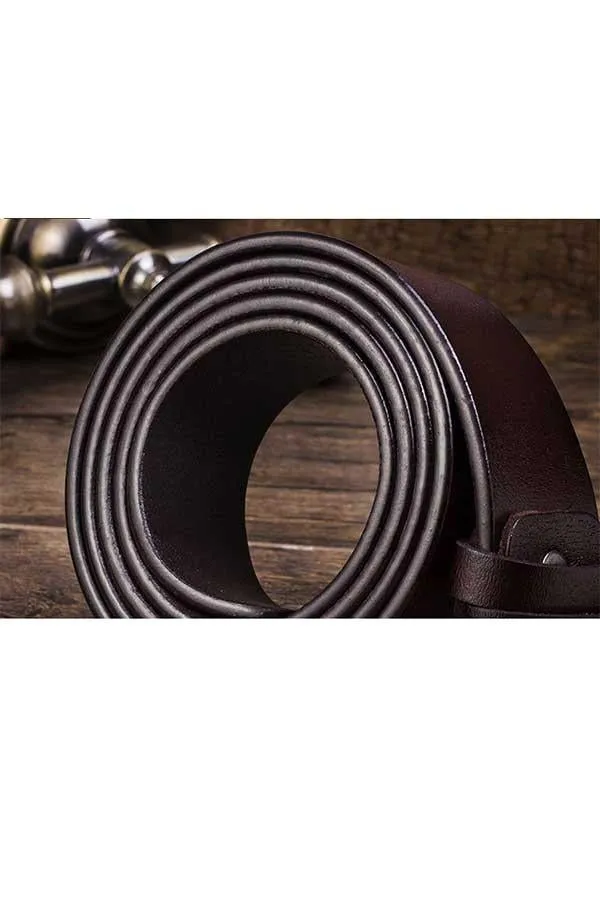 Men's Casual Leather Belt Bussiness Buckle Belt for Jeans