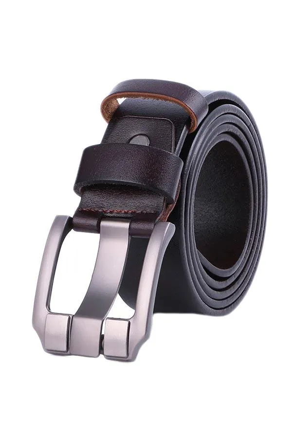 Men's Casual Leather Belt Bussiness Buckle Belt for Jeans