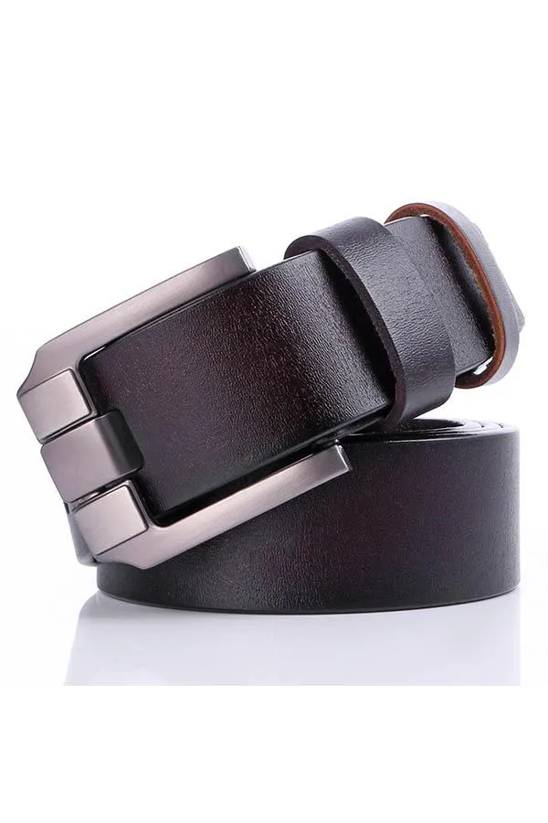 Men's Casual Leather Belt Bussiness Buckle Belt for Jeans