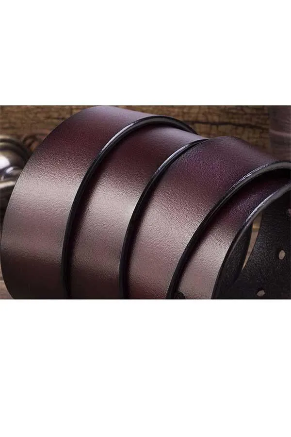 Men's Casual Leather Belt Bussiness Buckle Belt for Jeans