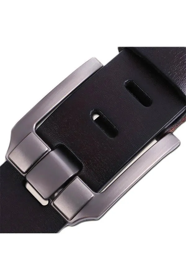 Men's Casual Leather Belt Bussiness Buckle Belt for Jeans
