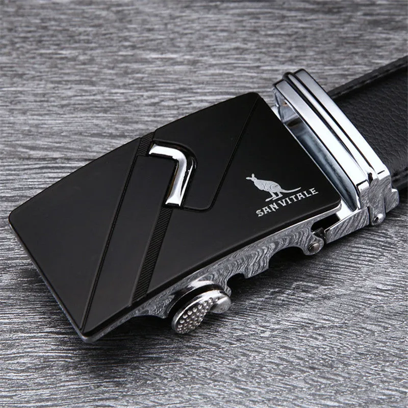 Men's "Crisp Finish" Belts - 100% Genuine Luxury Leather &  Automatic Buckle