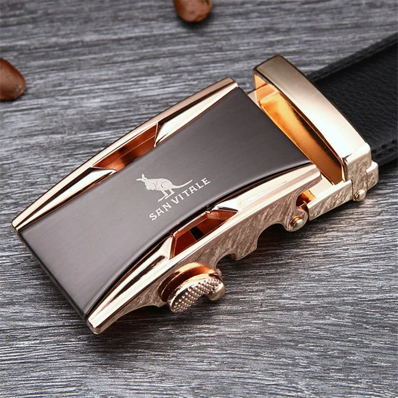 Men's "Crisp Finish" Belts - 100% Genuine Luxury Leather &  Automatic Buckle