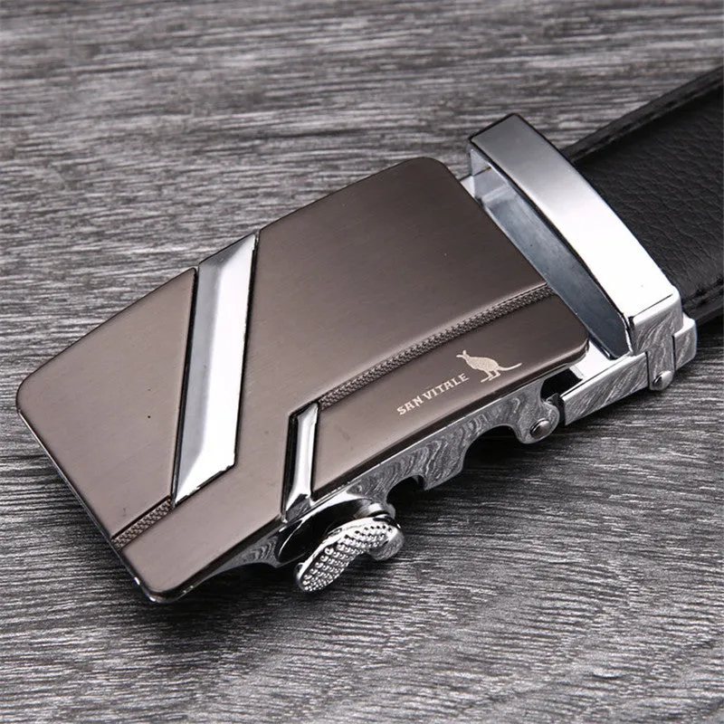 Men's "Crisp Finish" Belts - 100% Genuine Luxury Leather &  Automatic Buckle