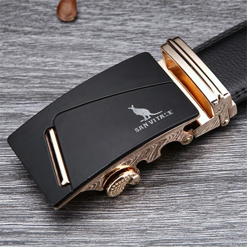 Men's "Crisp Finish" Belts - 100% Genuine Luxury Leather &  Automatic Buckle