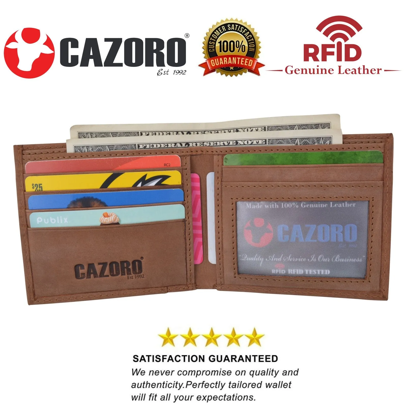 Mens Slim Bifold Wallet RFID Blocking Front Pocket Wallets for Men USA Stars & Stripes Minimalist RFID61T60HU