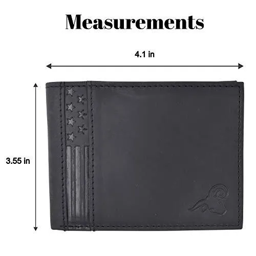 Mens Slim Bifold Wallet RFID Blocking Front Pocket Wallets for Men USA Stars & Stripes Minimalist RFID61T60HU