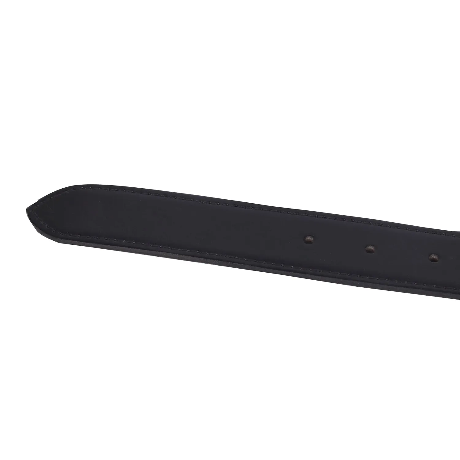 Mini Lion Black Leather Belt For Men with Smokey Gold Slant Shape Buckle By Brune & Bareskin