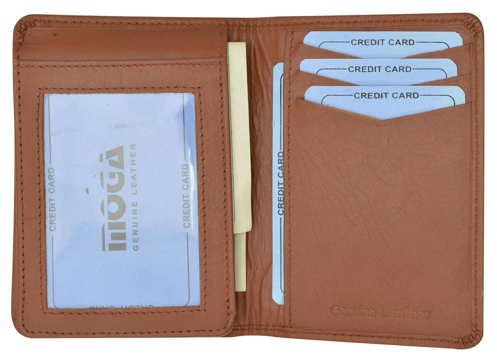 Moga Handmade Leather L Shape Bifold ID Card Holder Wallet  90139