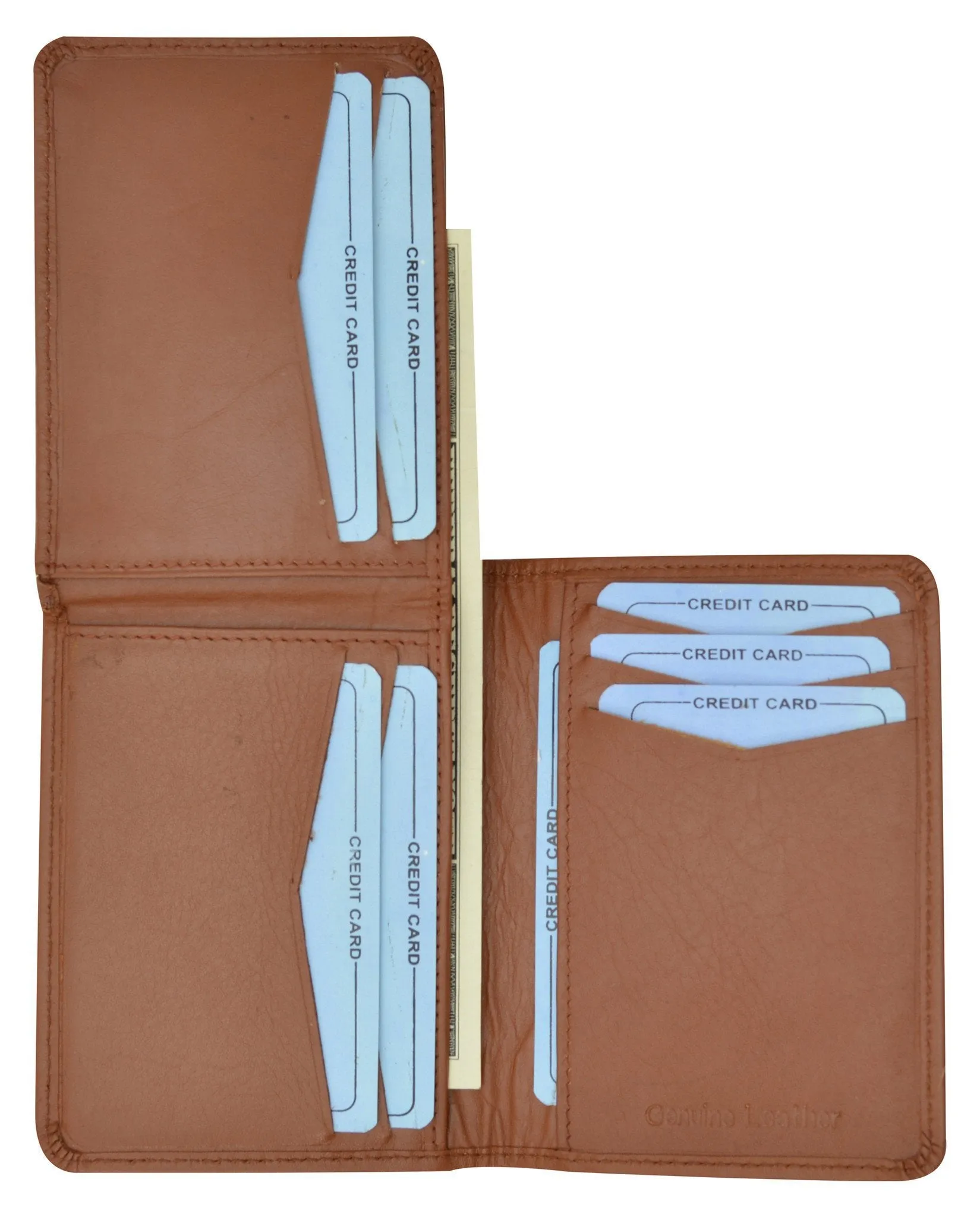 Moga Handmade Leather L Shape Bifold ID Card Holder Wallet  90139