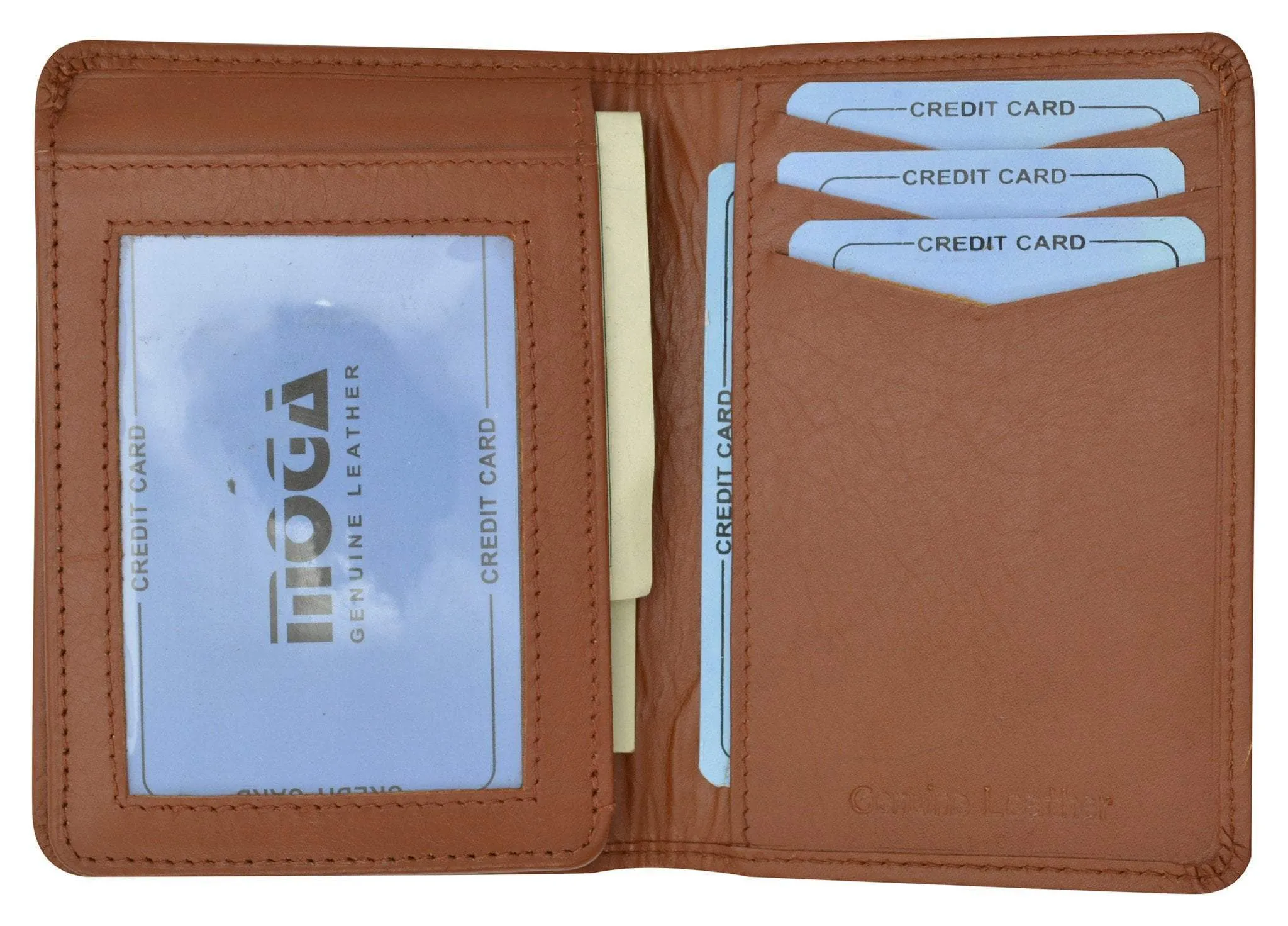 Moga Handmade Leather L Shape Bifold ID Card Holder Wallet  90139