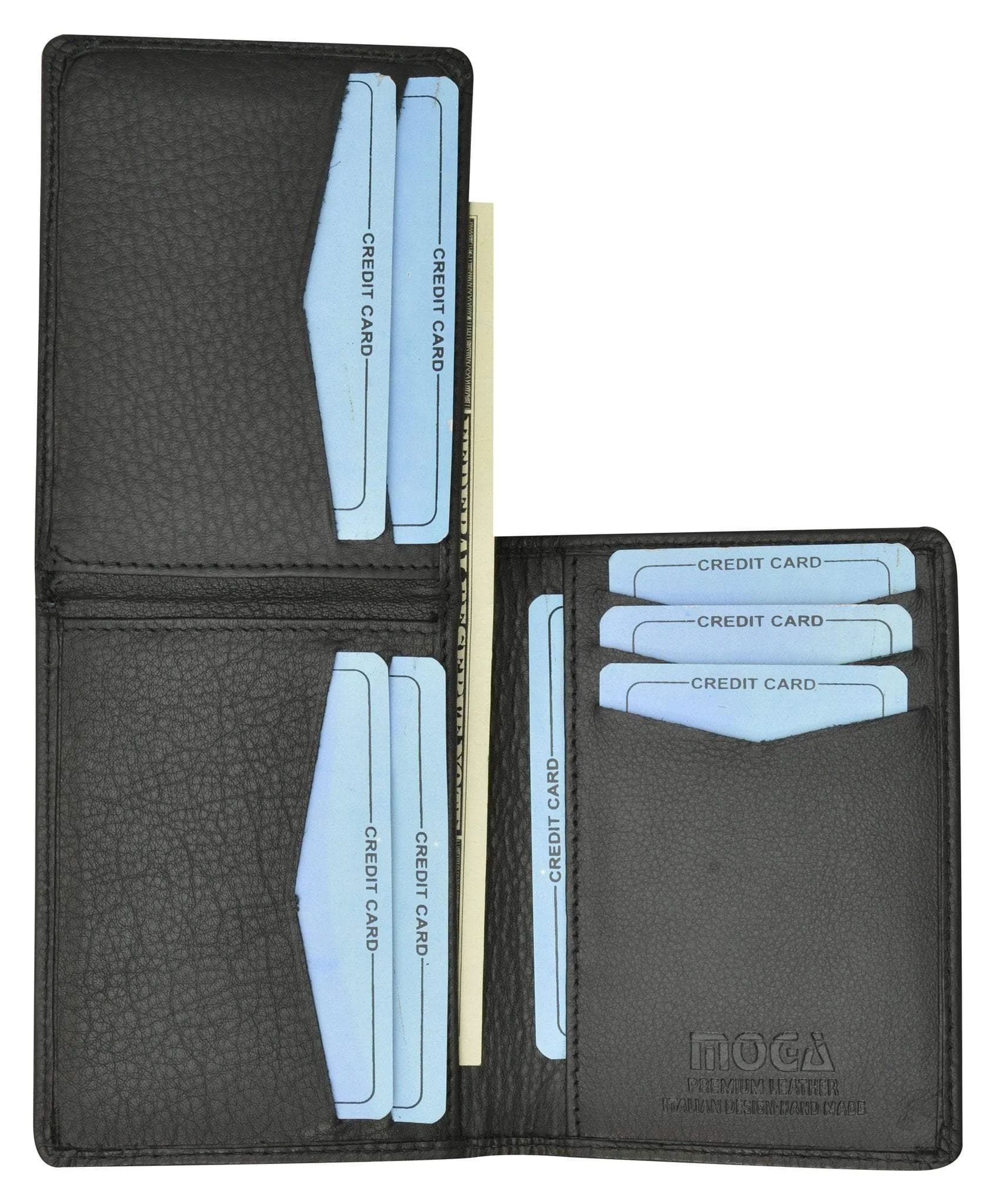 Moga Handmade Leather L Shape Bifold ID Card Holder Wallet  90139