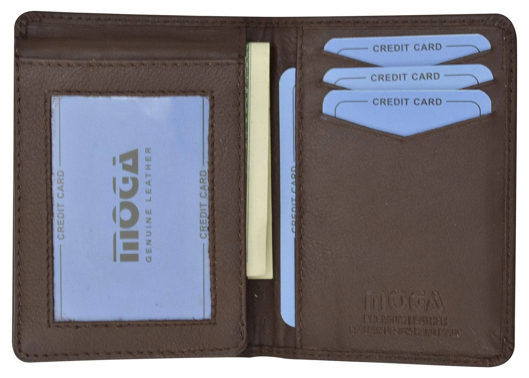 Moga Handmade Leather L Shape Bifold ID Card Holder Wallet  90139