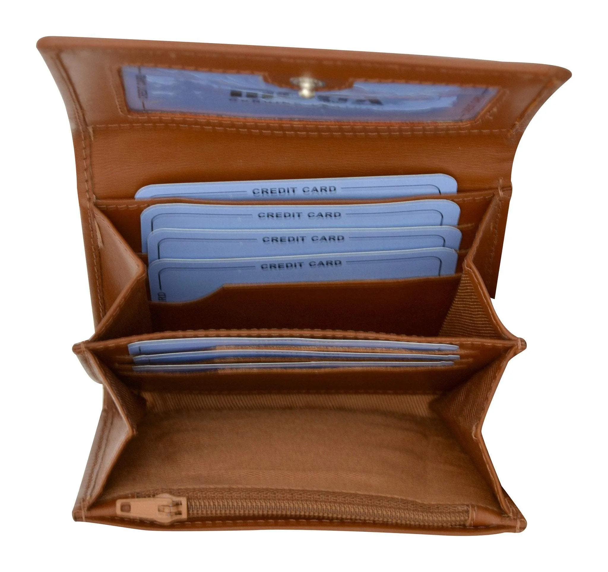 Moga Women Ladies Credit Card ID Money Purse Holder Wallet High End Leather 94013