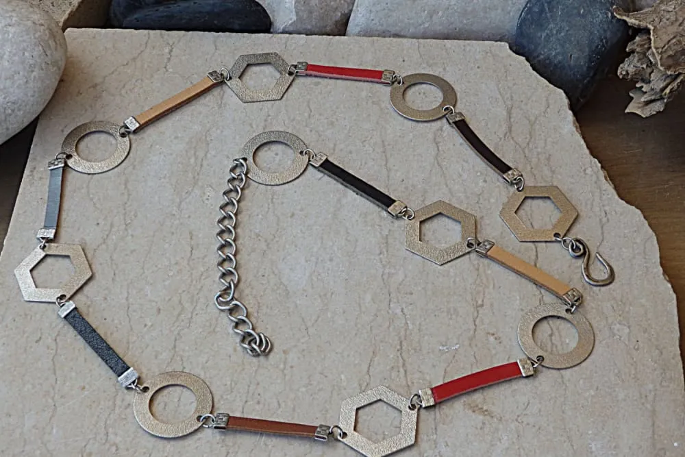 Narrow silver belt