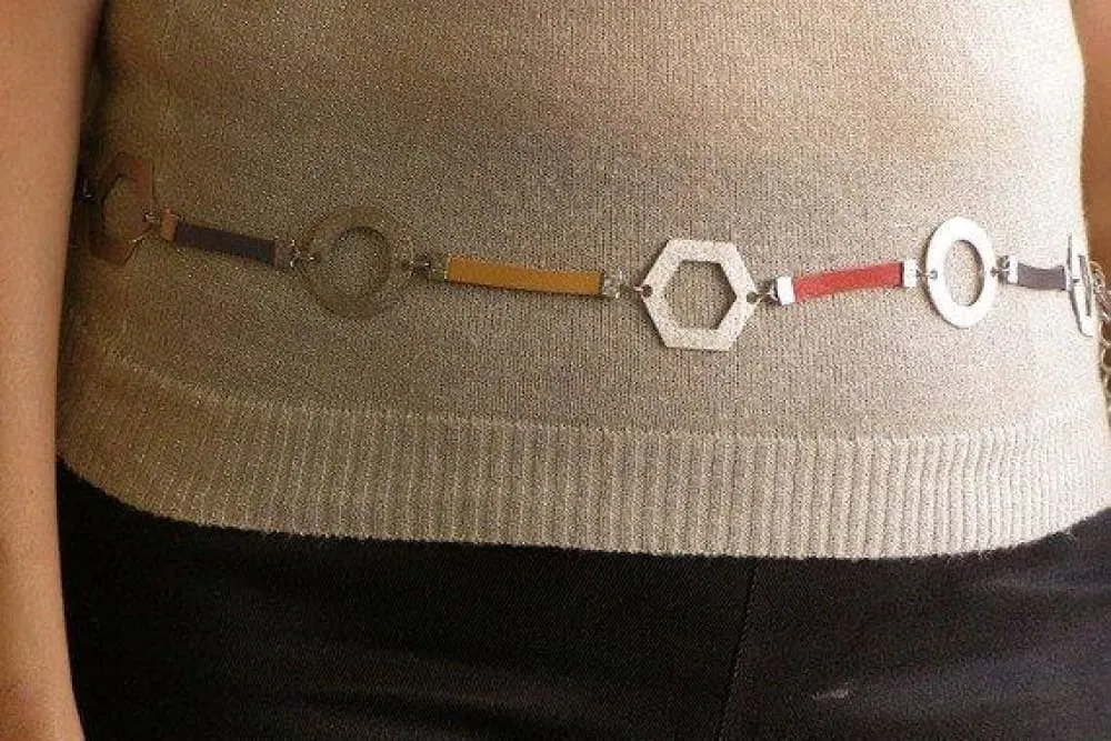 Narrow silver belt