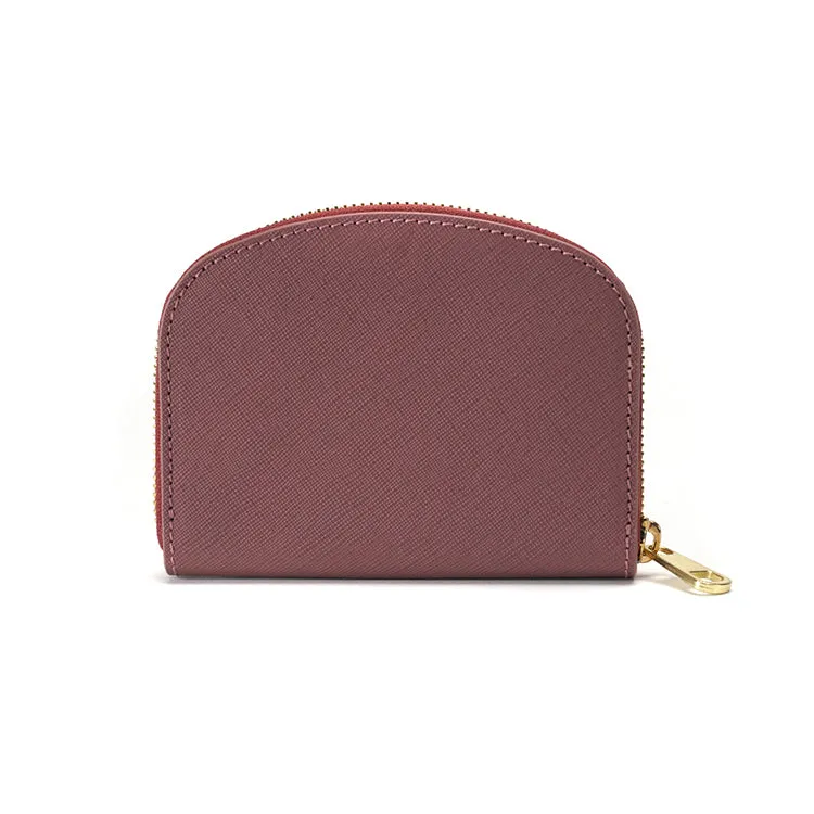 porte-monnaie demi-lune FAE VIEUX ROSE