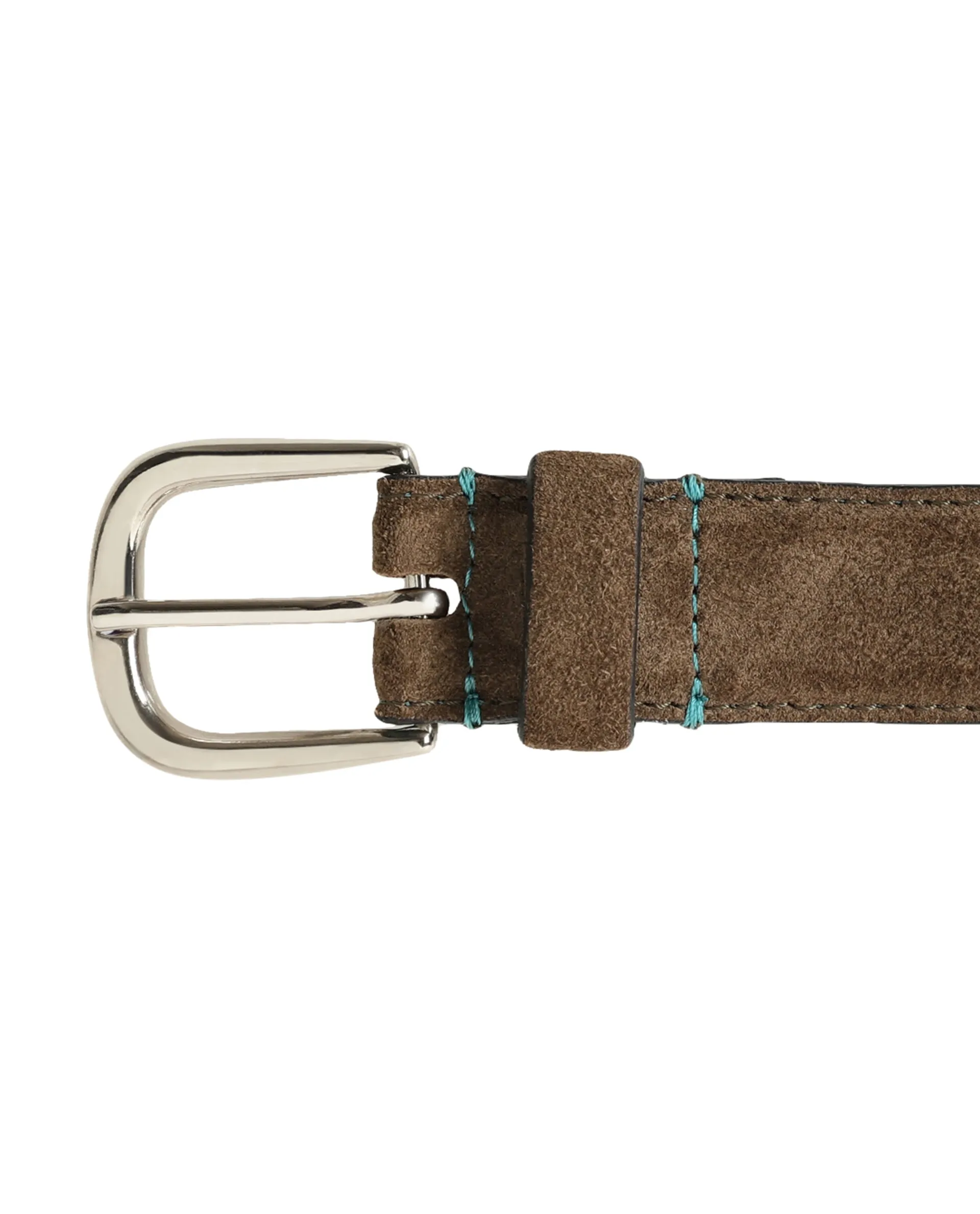 Rare Rabbit Men'S Suedo Olive Belt Leather Fabric Solid