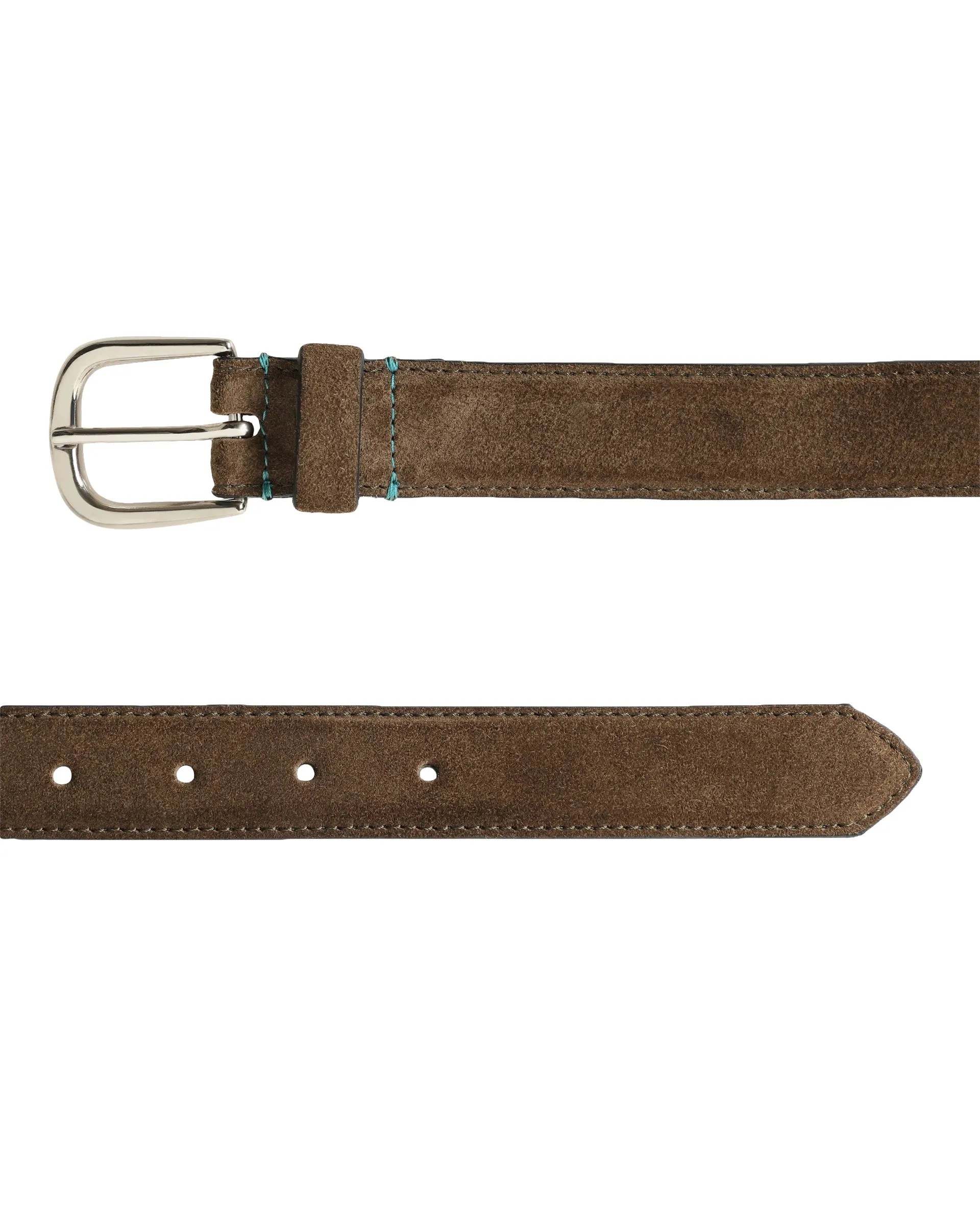 Rare Rabbit Men'S Suedo Olive Belt Leather Fabric Solid
