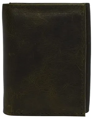 RFID620055HU Real Cowhide Leather Wallets for Men RFID Blocking Slim Trifold Wallet with ID & Card Slots