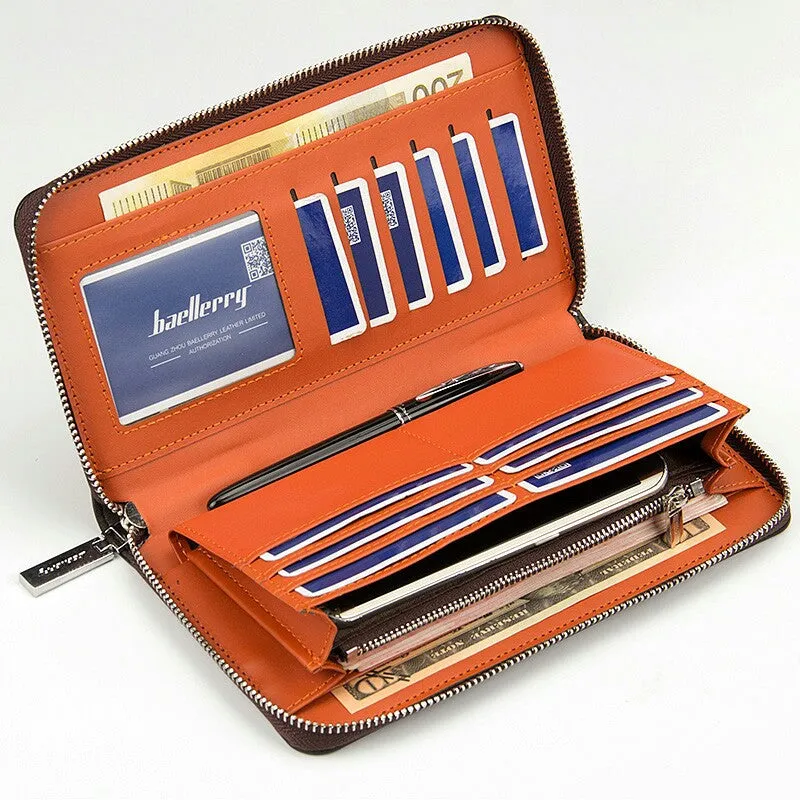 Slim Minimalist Front Pocket RFID Blocking Leather Wallet