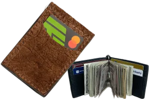 Tan Hippopotamus Bifold Slim Profile Wallet With Money Clip