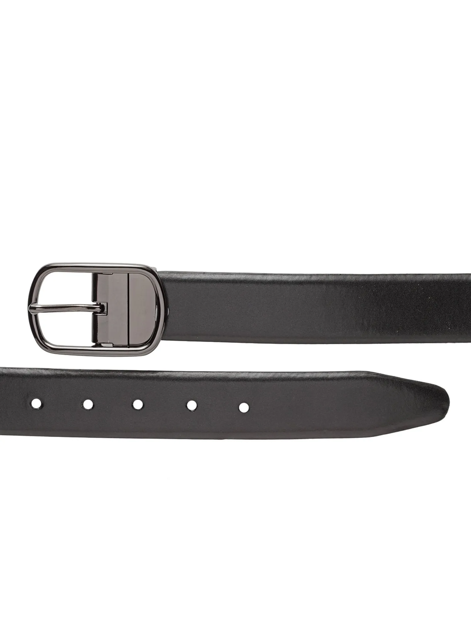 Teakwood Men Black & Blue Solid Genuine Leather Reversible Belt