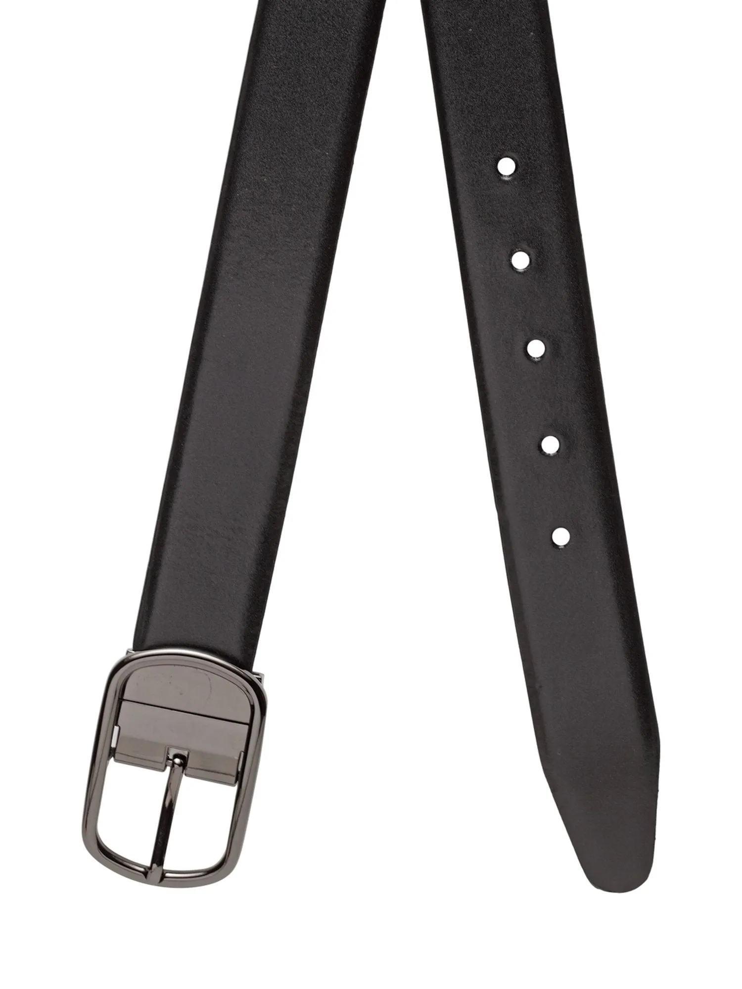 Teakwood Men Black & Blue Solid Genuine Leather Reversible Belt