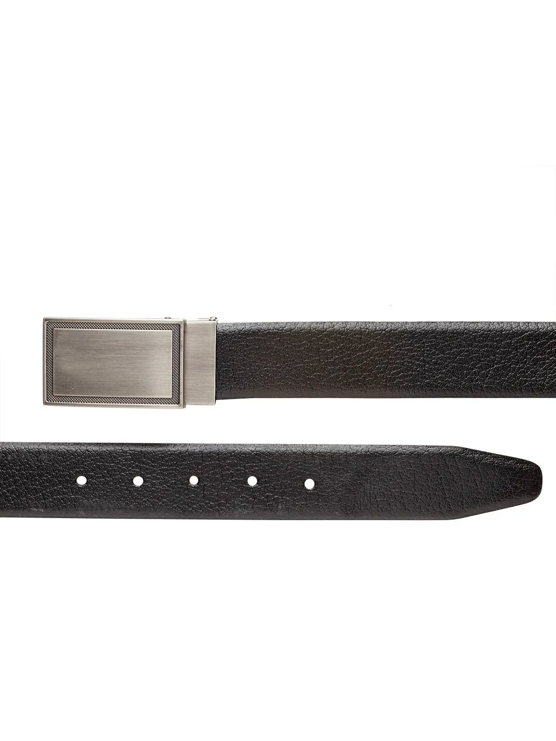 Teakwood Men Genuine Leather Black & Brown Solid Reversible Belt