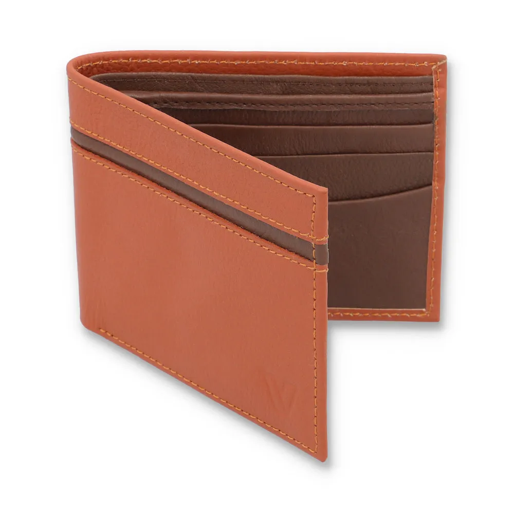 Vallazio Tan Bifold Wallet With Brown Highlight