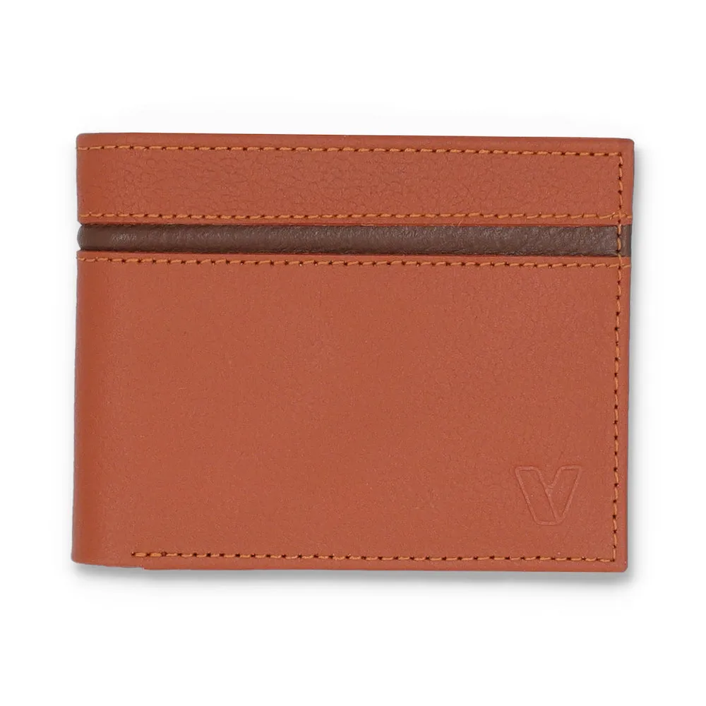 Vallazio Tan Bifold Wallet With Brown Highlight