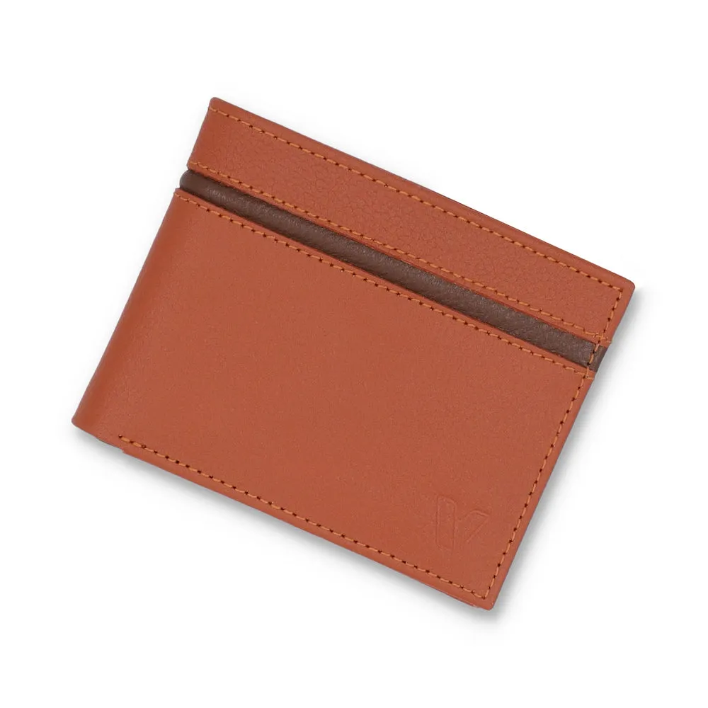 Vallazio Tan Bifold Wallet With Brown Highlight