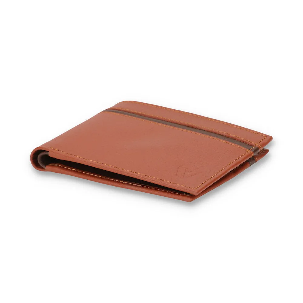 Vallazio Tan Bifold Wallet With Brown Highlight