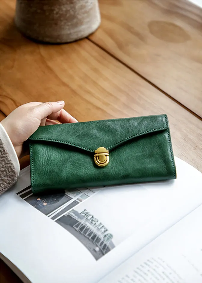 Vintage Womens Leather Wallet Long Wallets For Ladies