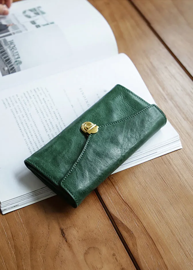 Vintage Womens Leather Wallet Long Wallets For Ladies