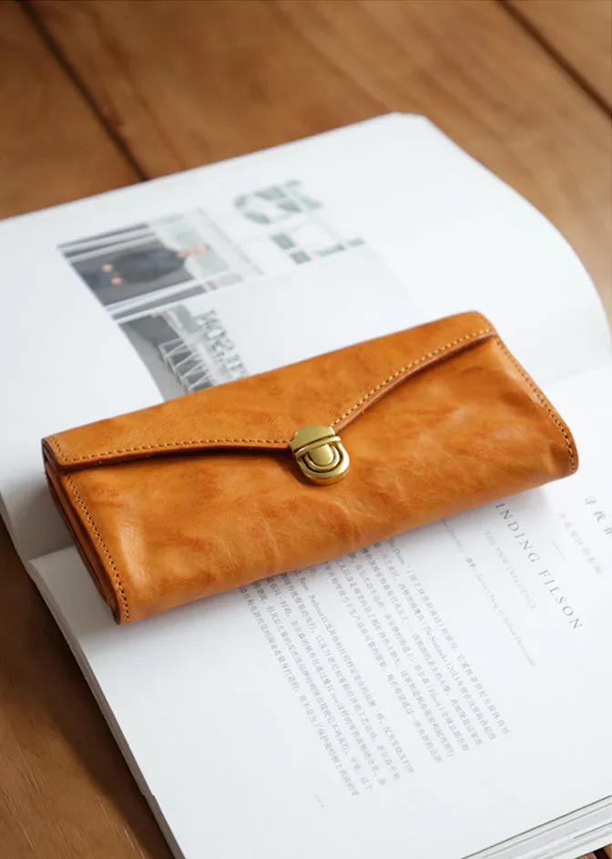 Vintage Womens Leather Wallet Long Wallets For Ladies