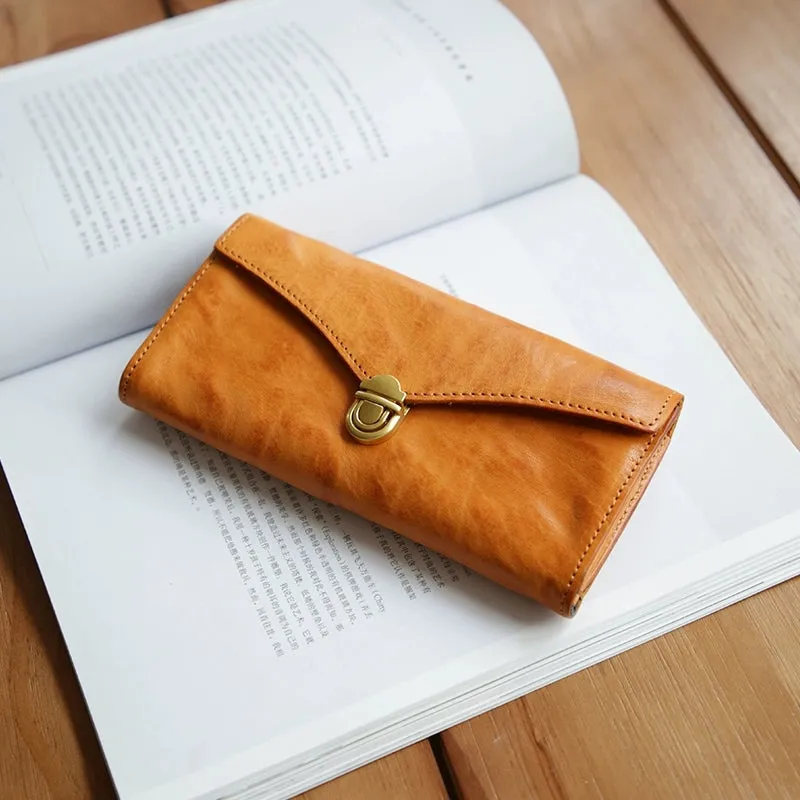 Vintage Womens Leather Wallet Long Wallets For Ladies