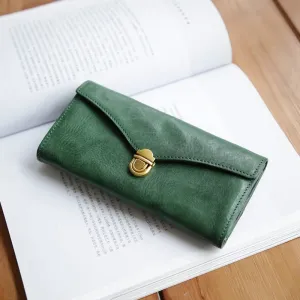 Vintage Womens Leather Wallet Long Wallets For Ladies