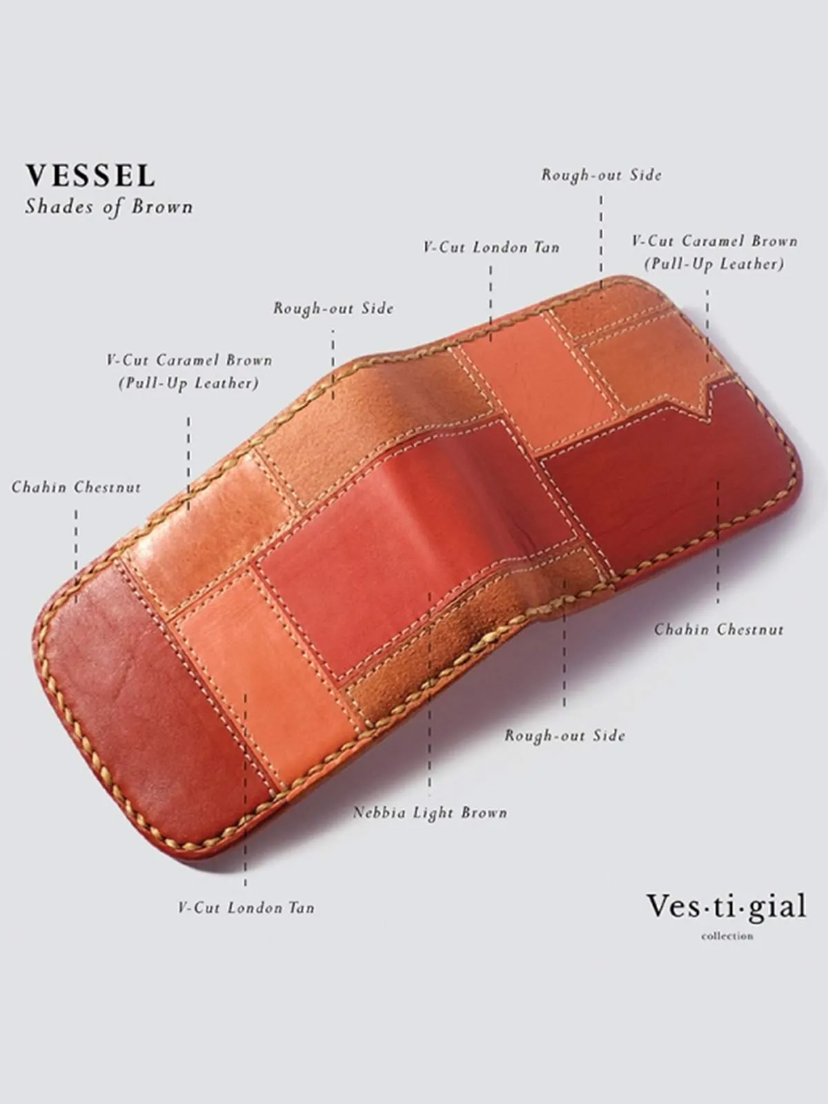 Voyej Vessel Vestigial Shades Of Brown Short Wallet