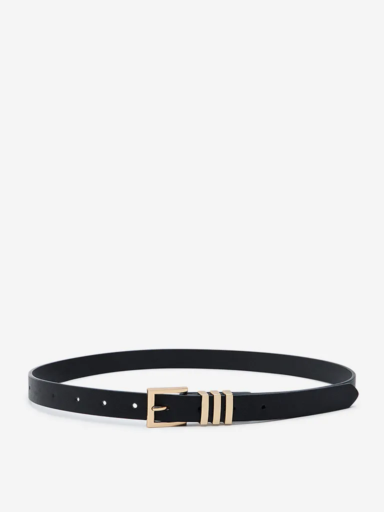 Westside Accessories Black Faux-Leather Belt