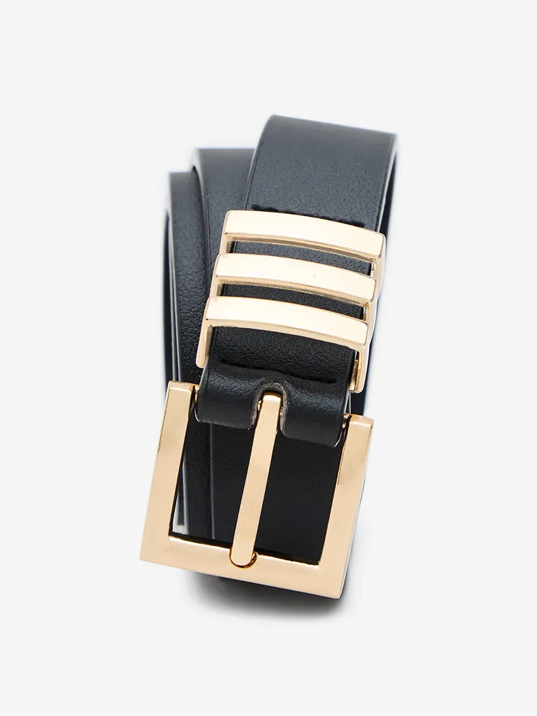 Westside Accessories Black Faux-Leather Belt