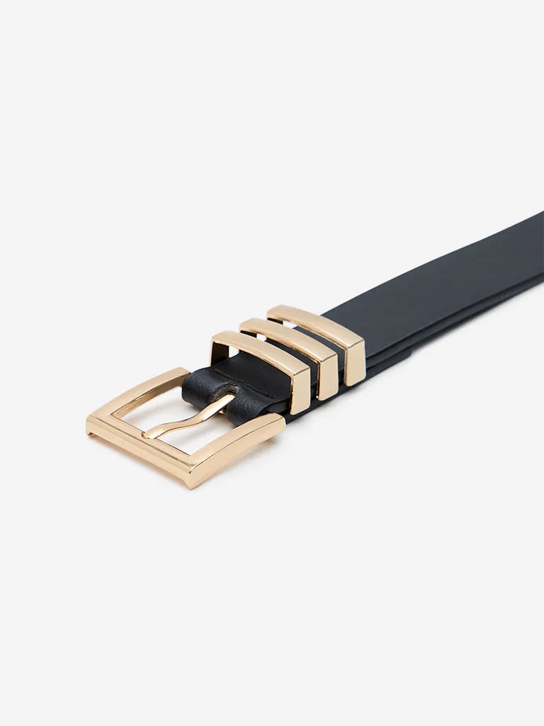 Westside Accessories Black Faux-Leather Belt