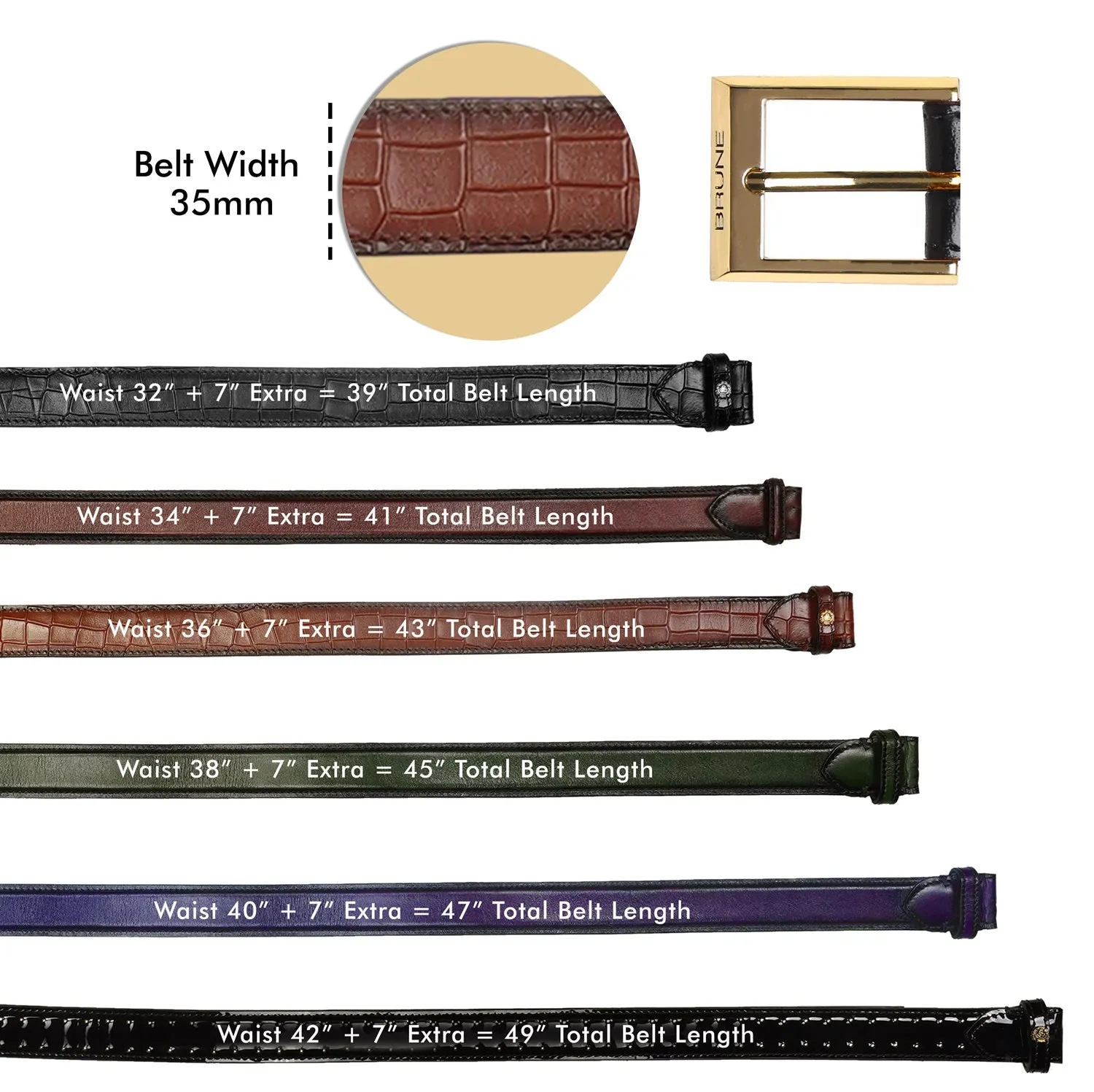 Wine With Golden Buckle Hand Painted Leather Formal Belt For Men