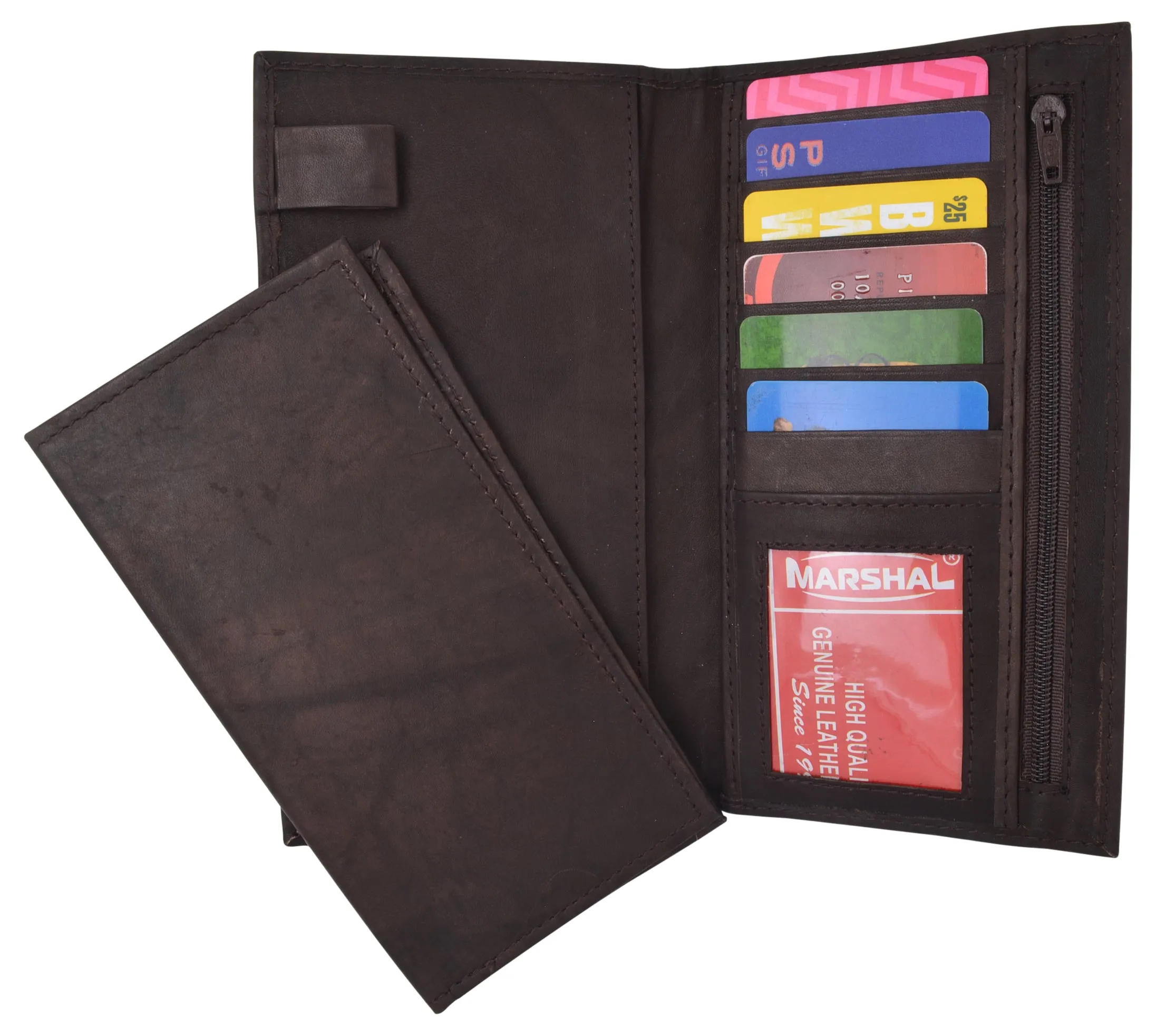 Womens Genuine Leather Checkbook Cover Wallet Organizer with Credit Card Holder for Ladies