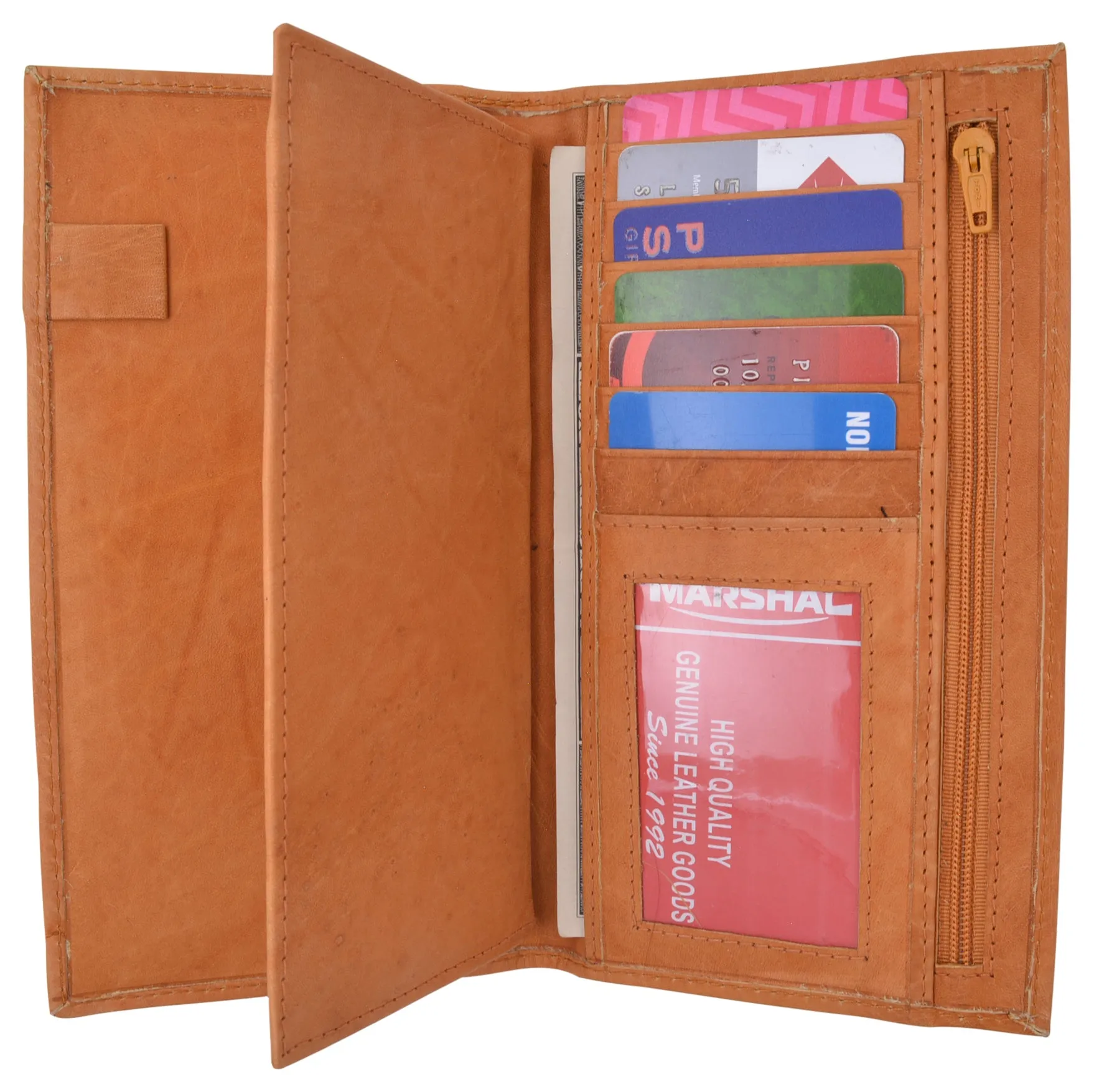 Womens Genuine Leather Checkbook Cover Wallet Organizer with Credit Card Holder for Ladies