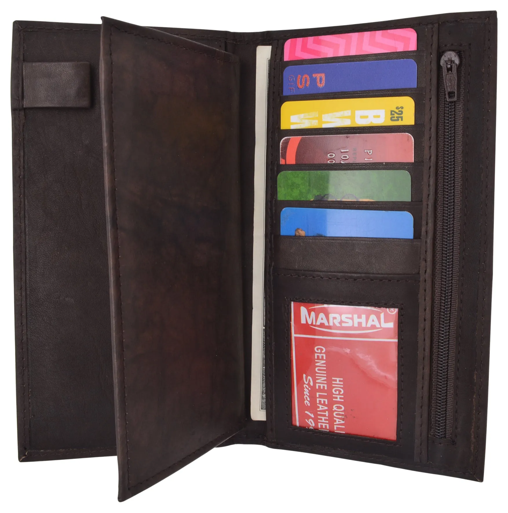 Womens Genuine Leather Checkbook Cover Wallet Organizer with Credit Card Holder for Ladies