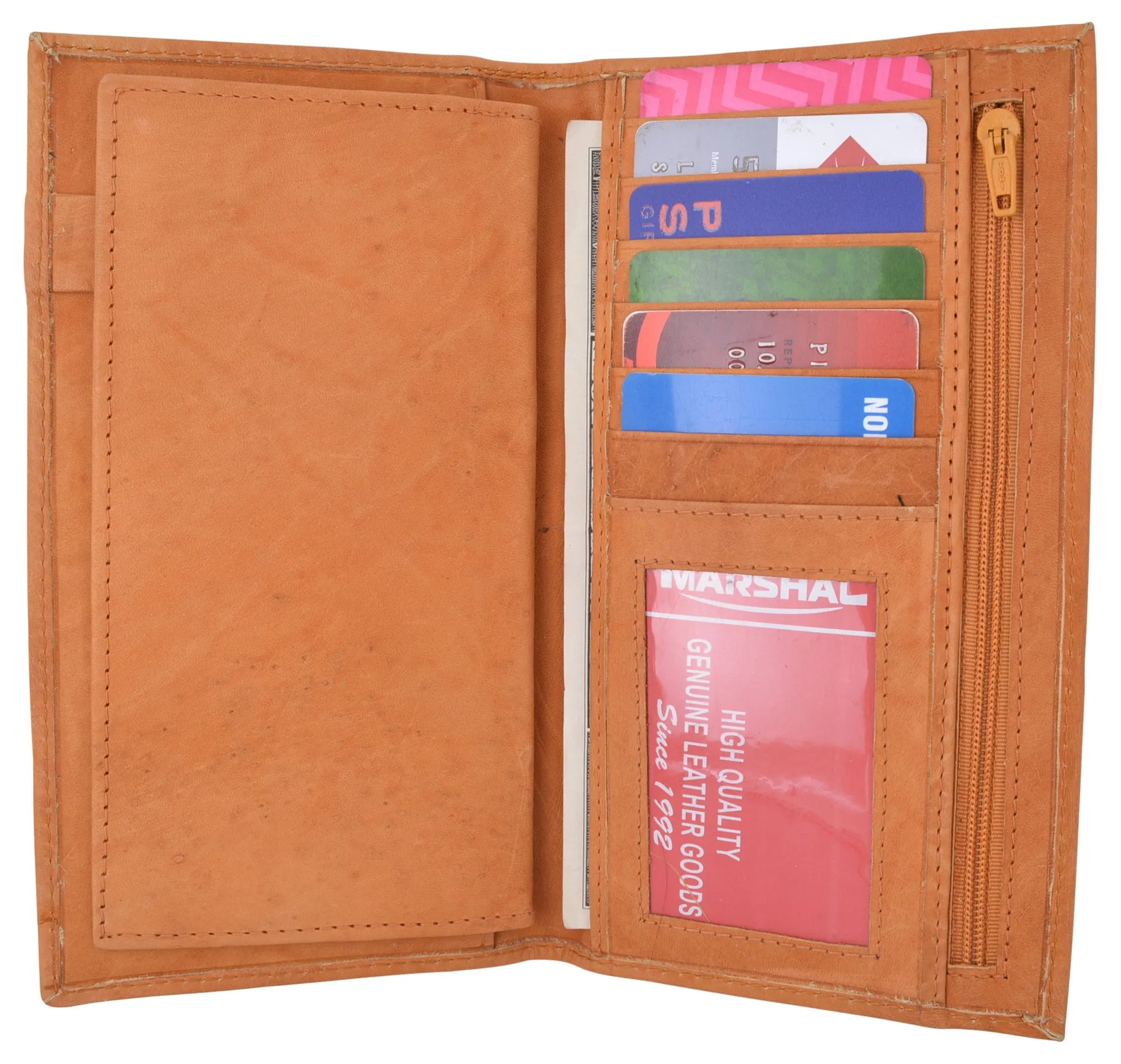Womens Genuine Leather Checkbook Cover Wallet Organizer with Credit Card Holder for Ladies
