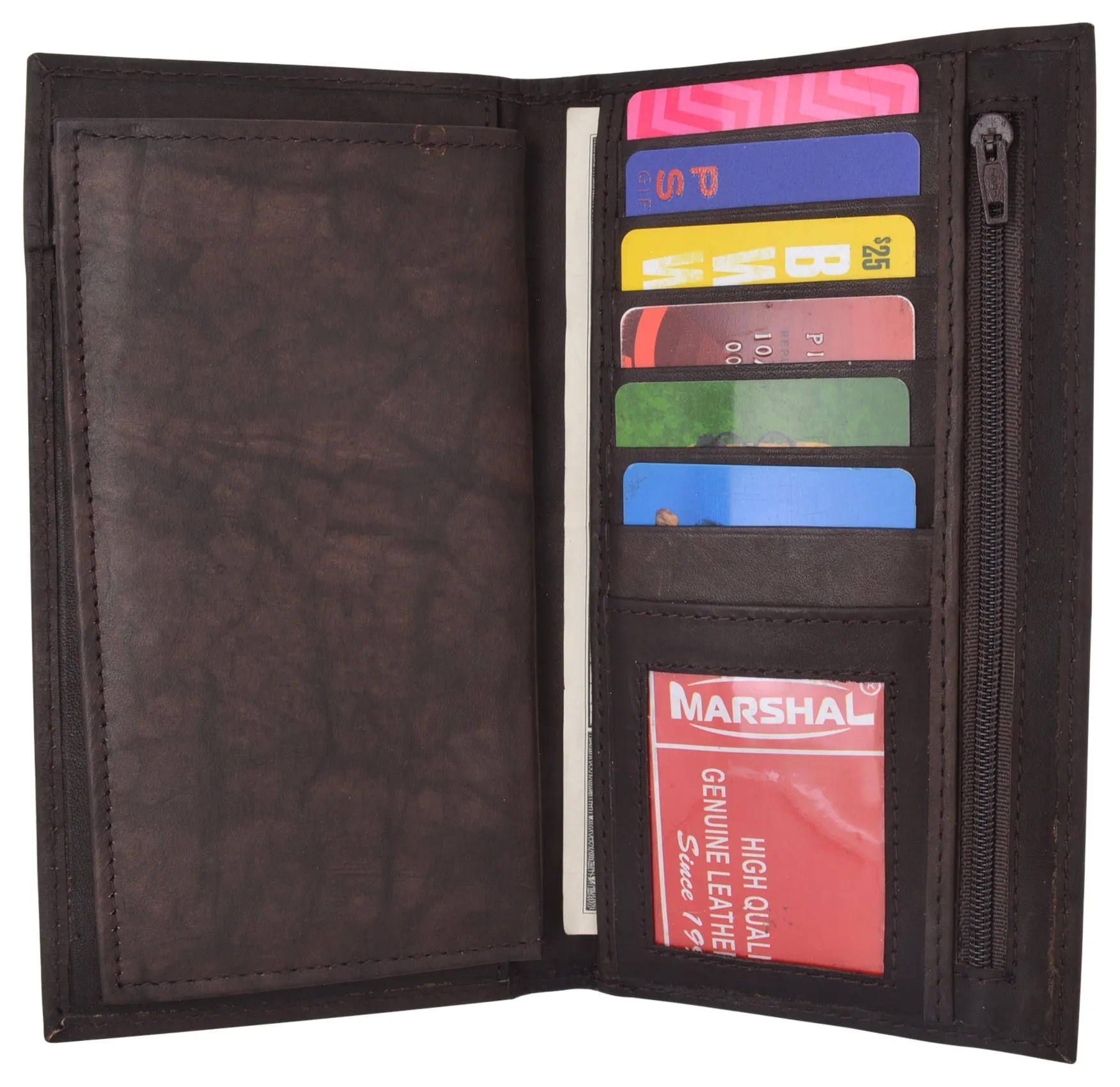 Womens Genuine Leather Checkbook Cover Wallet Organizer with Credit Card Holder for Ladies