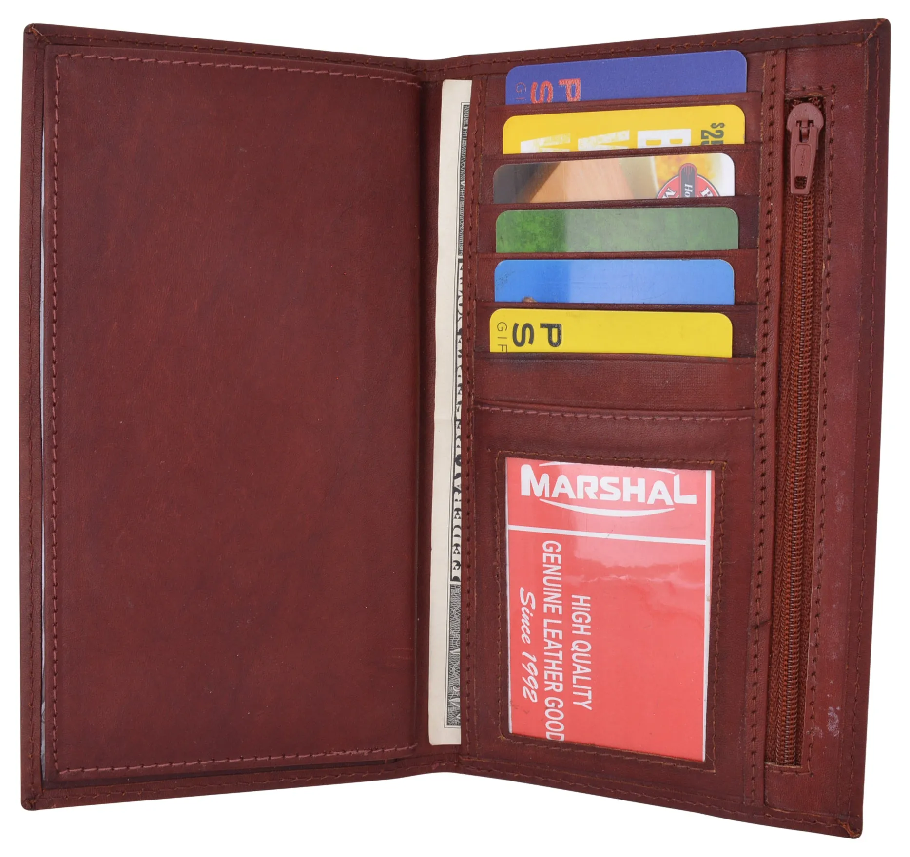 Womens Genuine Leather Checkbook Cover Wallet Organizer with Credit Card Holder for Ladies